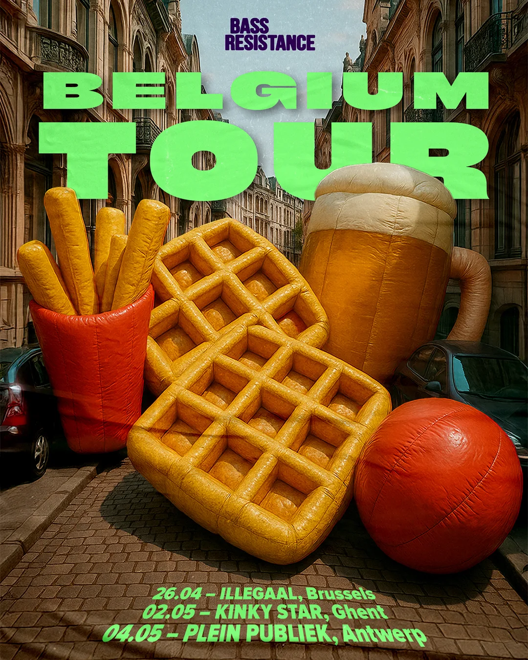 Bass Resistance event poster — Tour Belgium